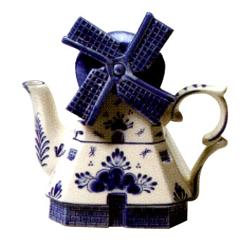 Delft Blue Decorative Windmill, Teapot