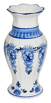 Delft Fluted Vase
