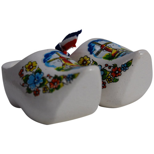 2.5 Wooden Clog Shoes Magnet, White, photo-2