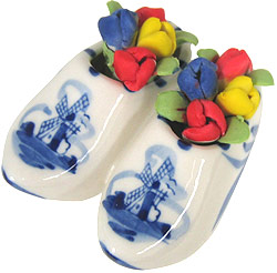 2.5 Delft Clogs with Tulips, Refrigerator Magnet
