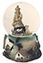 Tulip Girl Snowglobe in Cyan Blue, 2.5