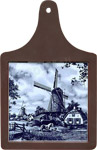 Cheeseboard w/ Delft-Blue Tile - Windmill with Ponies