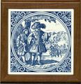 Tile with Frame, Delft Blue Krygsman / Warrior, 7.5