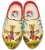 Decorated Dutch Wooden Clogs, Adults Size 7