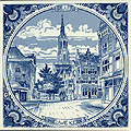 Delft Tile, Nieuwekerk in Circle, 6