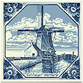 De Vlieger Voorburg Windmill in Hexagon Design, Dutch Tile 6