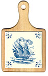 Ceramic Cheeseboard, Art Tiles in Delft Blue Color