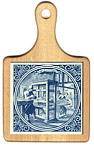 Ceramic Cheeseboard, Art Tiles in Delft Blue Color