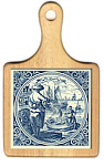 Ceramic Cheeseboard, Art Tiles in Delft Blue Color