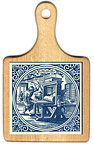 Ceramic Cheeseboard, Art Tiles in Delft Blue Color