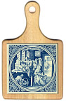 Ceramic Cheeseboard, Art Tiles in Delft Blue Color