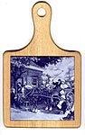 Ceramic Cheeseboard, Art Tiles in Delft Blue Color