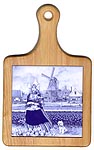 Ceramic Cheeseboard, Art Tiles in Delft Blue Color