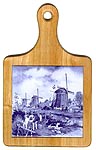 Ceramic Cheeseboard, Art Tiles in Delft Blue Color