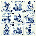 Dutch Tile, Delft Blue 9 Scenes