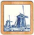 Ceramic Trivet, Antique Delft Blue Ground Sailer, 7.5