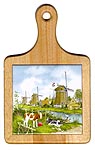 Ceramic Cheeseboard, Color Windmill, 7.5