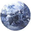 Delft Blue Decorative Plate - Fisherman 9.5D
