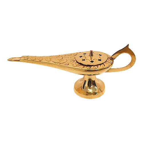 Large Genie Lamp in Solid Brass, 11L