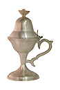 Indian Brass Aroma Oil Lamp Silver Polished, 6