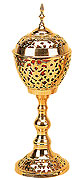 Indian Brass Incense Burner Pedestal, 14.5