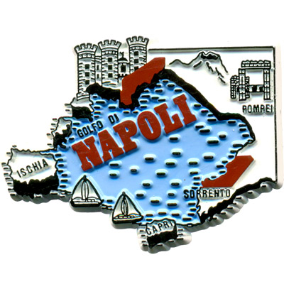 Naples, Italy Souvenir Fridge Magnet - Rubber