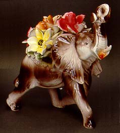 Italian Capodimonte Flowers - 10 Elephant w/ Flowers