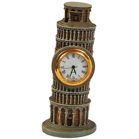 Italy Souvenir Leaning Tower of Pisa Table Clock - 3.5H