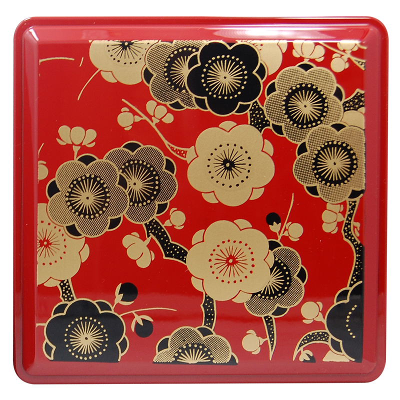 Floral Red Lacquer Box, 5-1/4SQ, photo-1