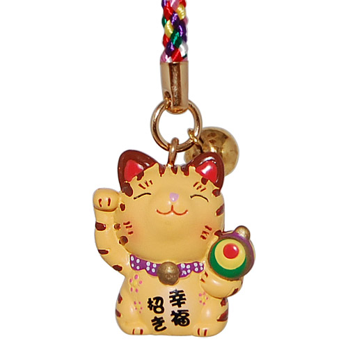 Lucky Cat with Taiko Drum, Phone Charm, photo-1