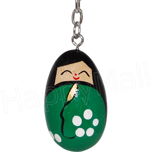 Kokeshi Doll Key Chain, Green, photo-1