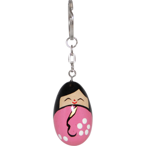 Kokeshi Doll Key Chain, Pink