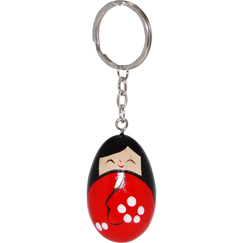 Kokeshi Doll Key Chain, Red