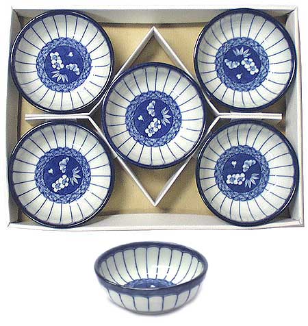 5 Bowl Set, Shochikubai, 5 Diameter