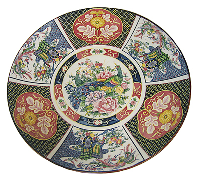 16 Serving Plate, Peacocks & Carriage Peony