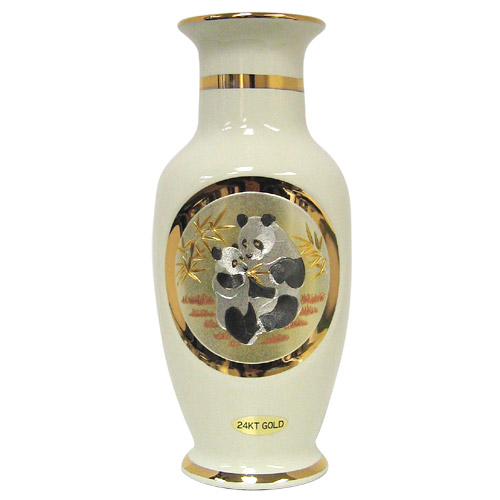 Panda Theme, Ivory 8 Chokin Vase