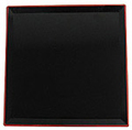 Japanese Tray, 14 Square Black Tray w/ Red Trim
