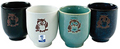 4 Tea Cups/Set 3.25H, Owl