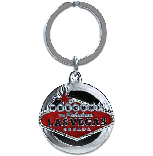 Las Vegas Souvenir Key Chain, Black/Red