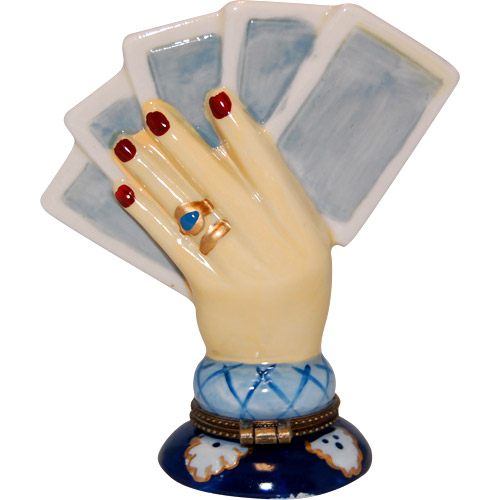 Casino Decor - Lucky Poker Hand Trinket Box, 4H, photo-1