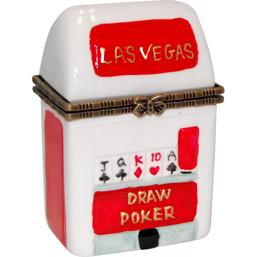 Las Vegas Souvenir Poker Slot Machine - Trinket Box, 2.75H