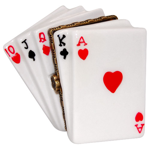 Casino Theme Trinket Box - Playing Cards, 2.5L