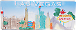 Las Vegas Skyline Embossed Ceramic Fridge Magnet