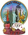 Las Vegas Souvenir Plate with Mini Snow Globe - Casino Landmarks