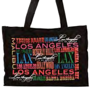 Los Angeles CA Multi Colored Landmarks Design Bag