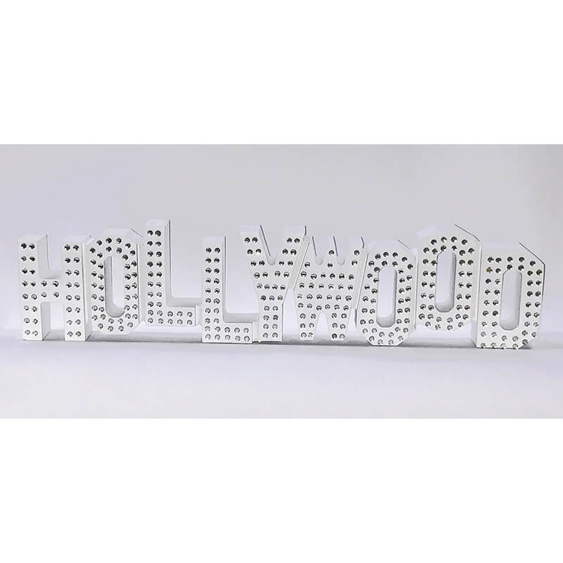 Hollywood Sign Replica with Rhinestones - Wood, 12L, photo-1