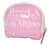 Los Angeles Gift - Coin Bag, Pink/White Typography