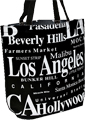 Los Angeles Souvenir Letter Canvas Tote Bag, 14.5H