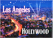 Los Angeles City Lights & Hollywood Postcard Magnet