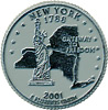 New York State Quarter Magnet - Rubber, 2.5D